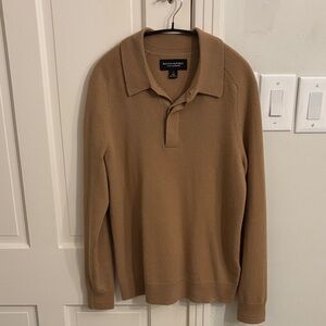 Banana Republic Camel Long Sleeve Polo Sweater